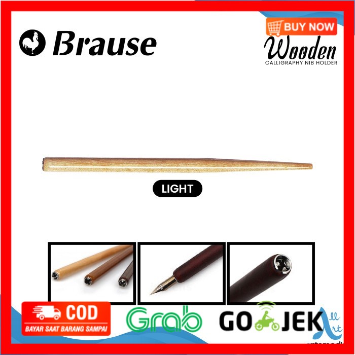 

(BISA COD) Pena Kayu Kaligrafi Brause Nib Holder Dip Pen Calligraphy Writing - WOOD LIGHT