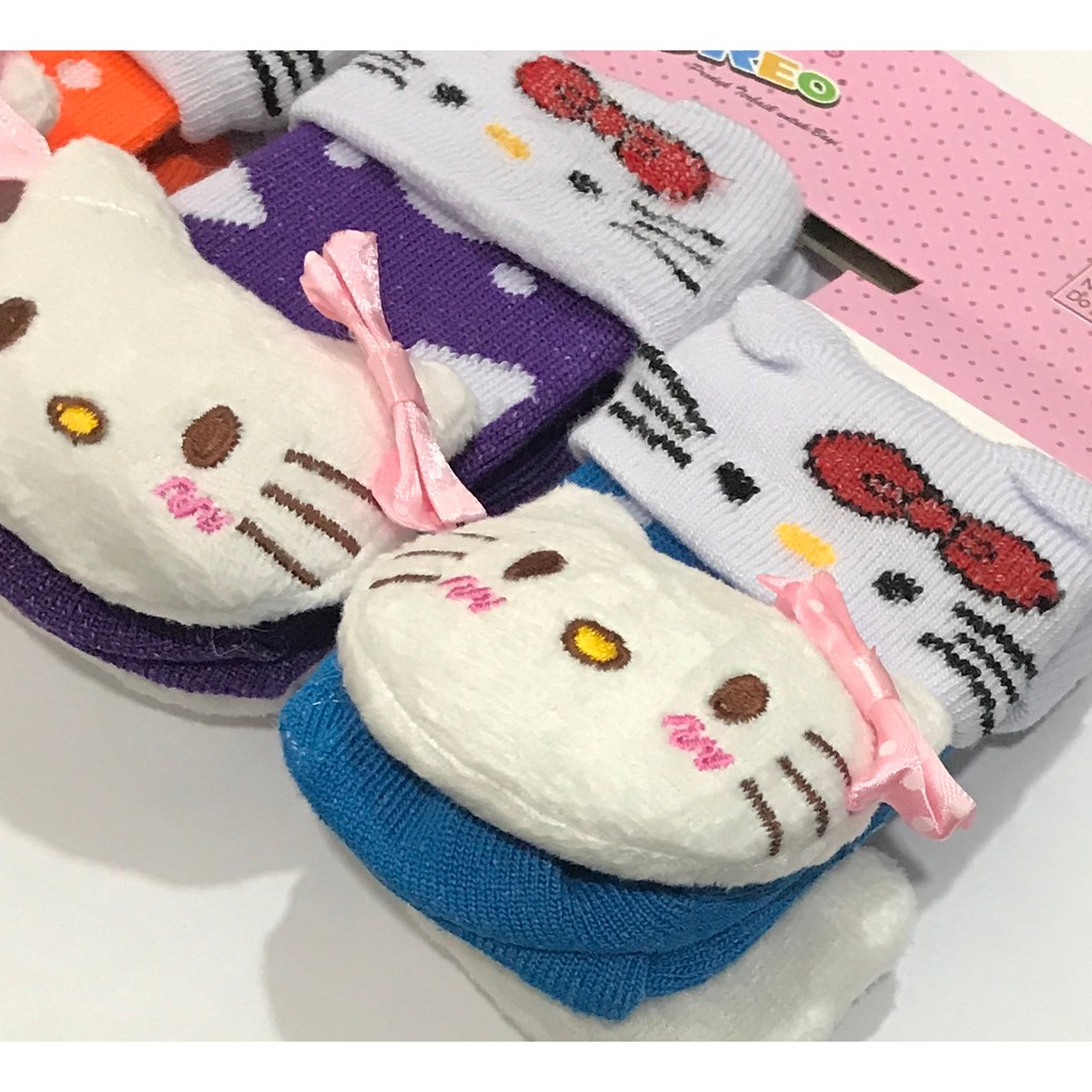 BAYIe - 3 SET Kaos Kaki Bayi Karakter 3D Laki-laki/Perempuan Cowok/Cewek motif RANDOM  0-12 bulan