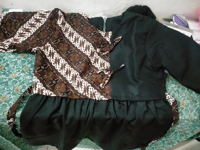 Ori Atasan Blus Batik Wanita Modern Halus Dolby Kombinasi Brokat Polos