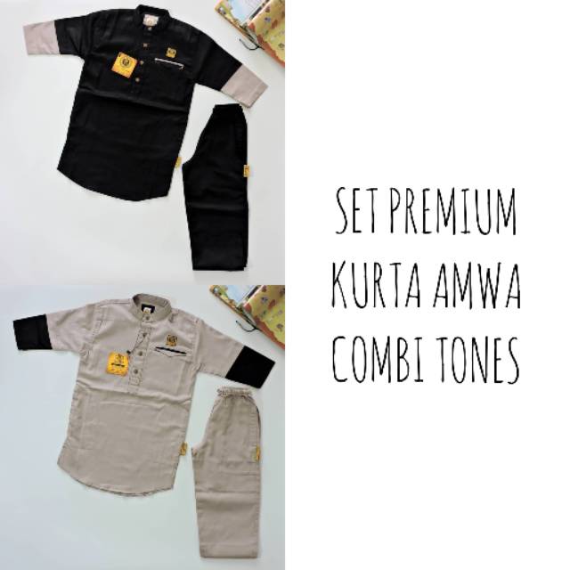 SET PREMIUM KURTA AMWA COMBI TONES (PREMIUM INDO BRAND)