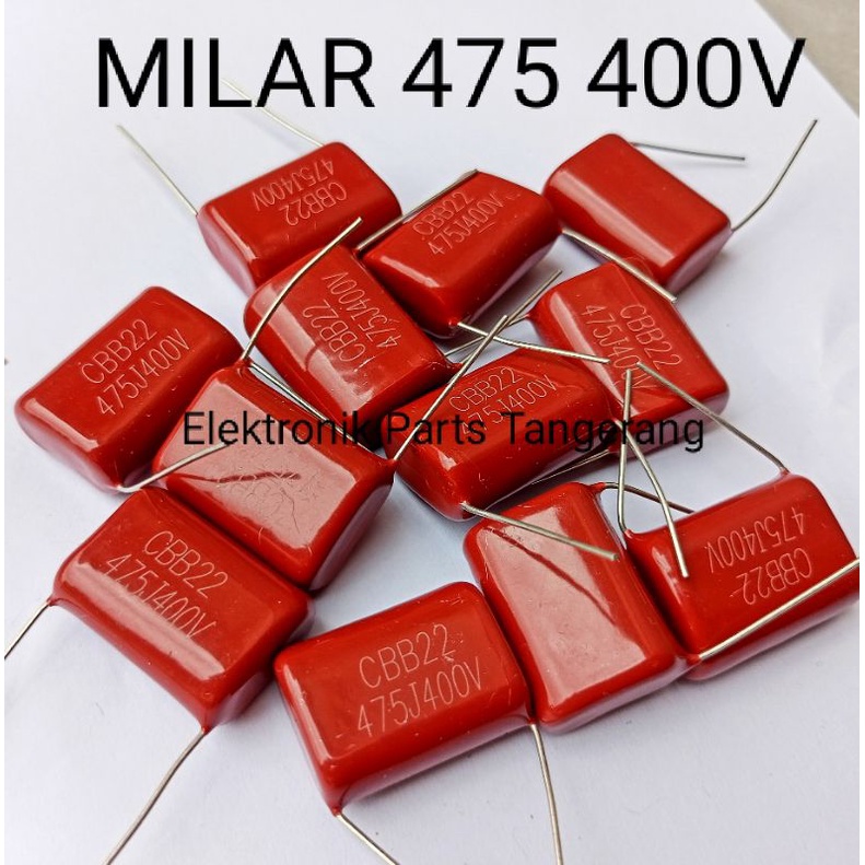 CAPACITOR MILAR 475J 400V 475 J 400V CAPACITOR MYLAR CBB 475J 400V KAPASITOR MILAR 475J 400V