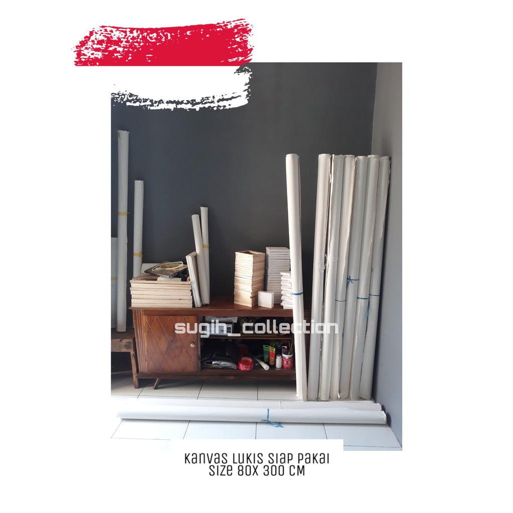 

KANVAS LUKIS ROLL GRADE A+ UKURAN 80X 300 CM >GESSO >SIAP PAKAI >PRICE HARGA & KUALITAS TERBAIK