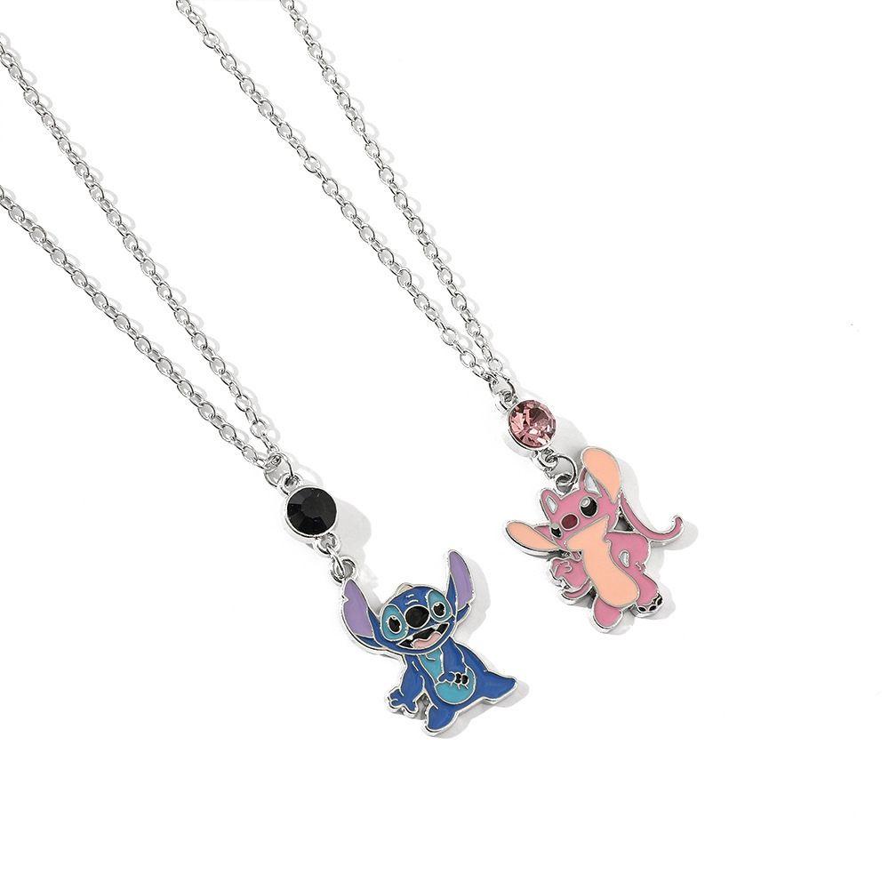 Nickolas1 Best Friends Kalung Lucu Kreatif Perhiasan Persahabatan Lilo &amp; Stitch Angel Stitch Couple Necklace