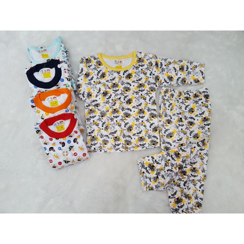 Setelan Baju Panjang Bayi Cowok/ Baju Tidur Bayi Cowok