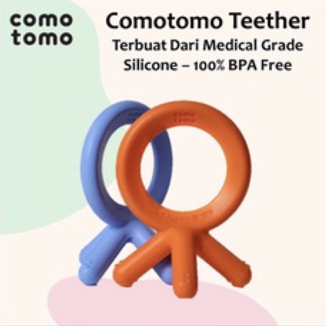 COMOTOMO Teether Silicone Blue - Orange