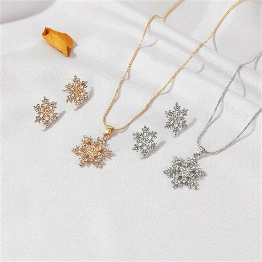 Kalung Liontin Snowflake Elegan Untuk Hadiah Pernikahan