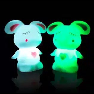 Lampu Hias Kamar Lampu Tidur LED Karakter Baymax Kelinci Jamur Warna Warni