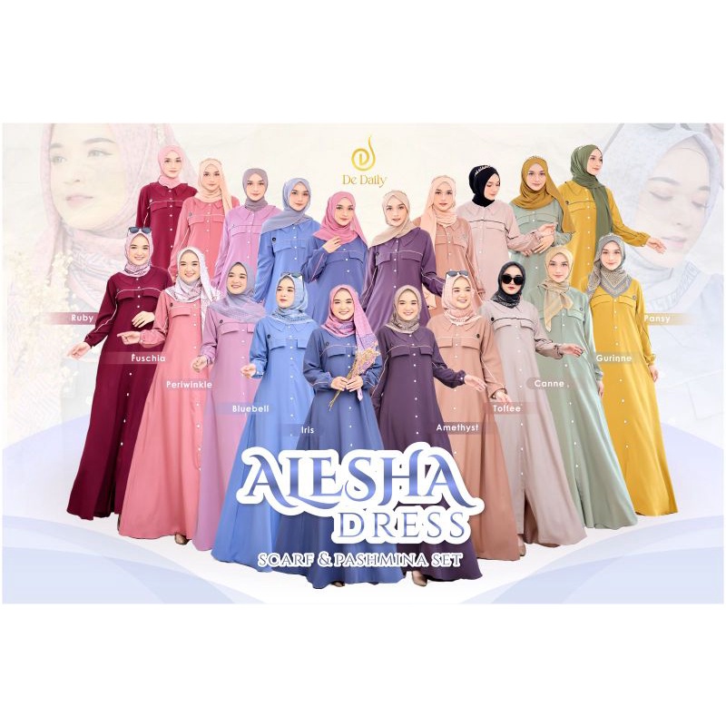 ALESHA DRESS by DE.DAILY#Gamis PO#Gamis Ready September