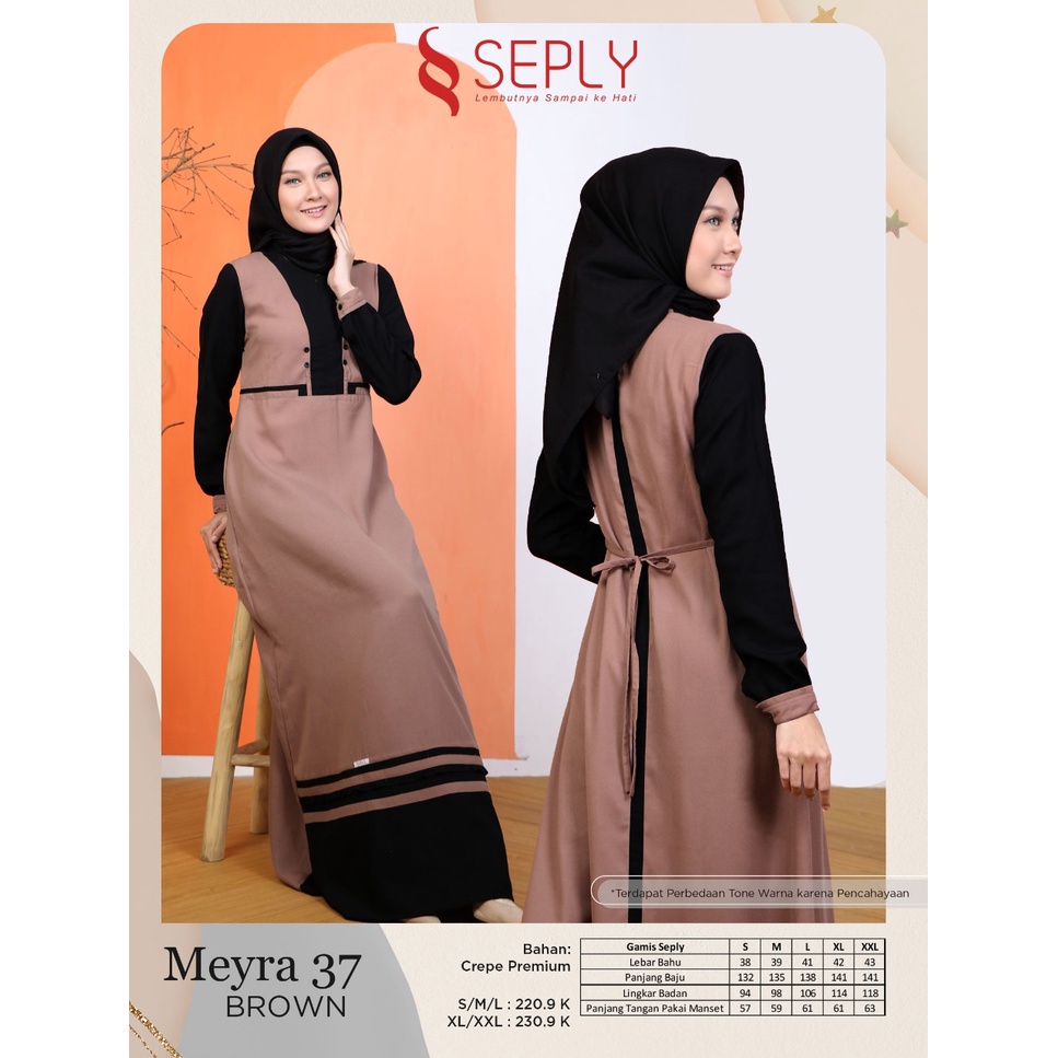 MEYRA 37 BLUE SHADOW MEYRA 37 BROWN GAMIS SEPLY BY ETHICA BAHAN CREPE PREMIUM HARGA SML : 220.900 XL