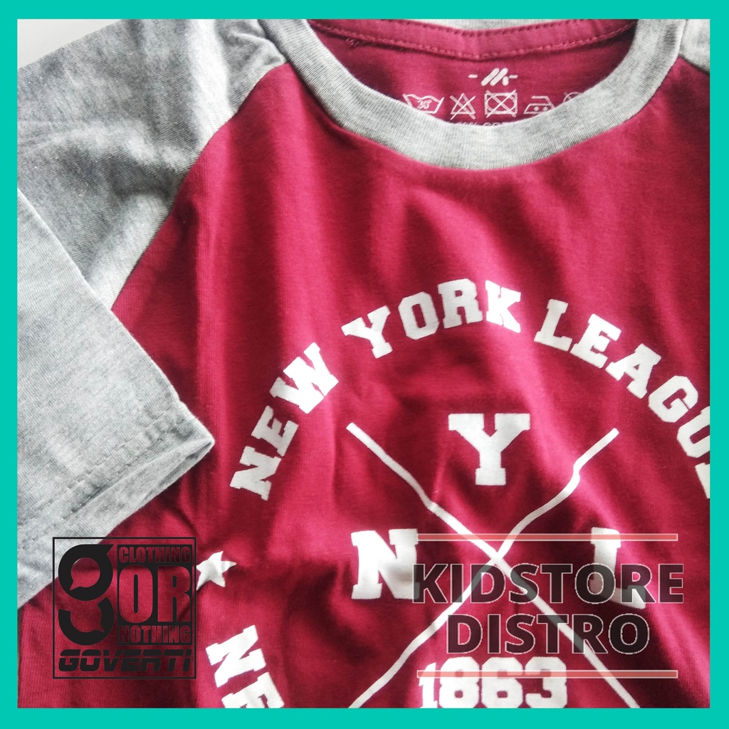 Baju Anak Raglan / Kaos Anak Reglan Distro / Baju Raglan Anak Laki-Laki &amp; Perempuan / Motif NYL