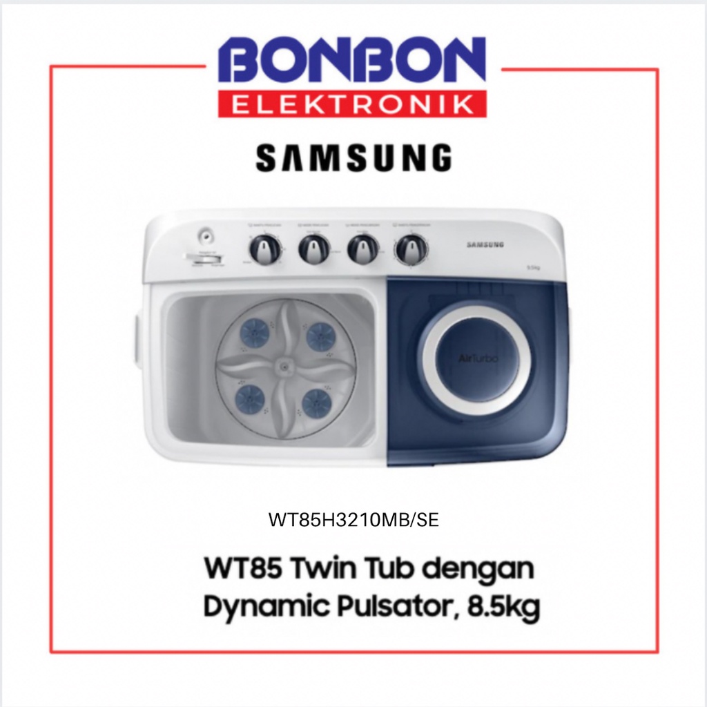 Samsung Mesin Cuci 2 Tabung 7.5KG WT75H3210MB/SE / WT75H3210