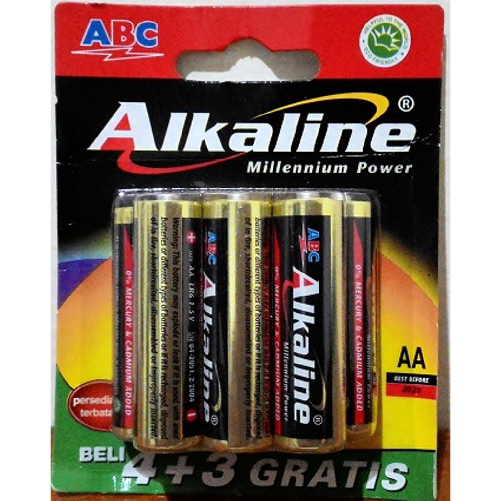 Baterai ABC ALKALINE AA isi 7 Battery Berkualitas