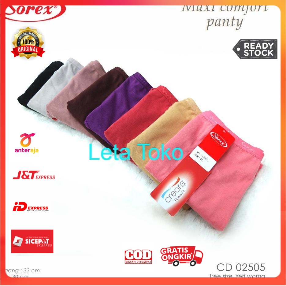 Celana Dalam Wanita Sorex Lusinan Cd Cewek Katun Basic Maxi Dewasa Sorek 02505 Underwear Murah