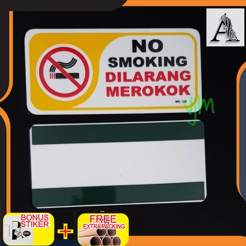 

Promo sign label akrilik dilarang merokok 20x95cm sign board acrylic