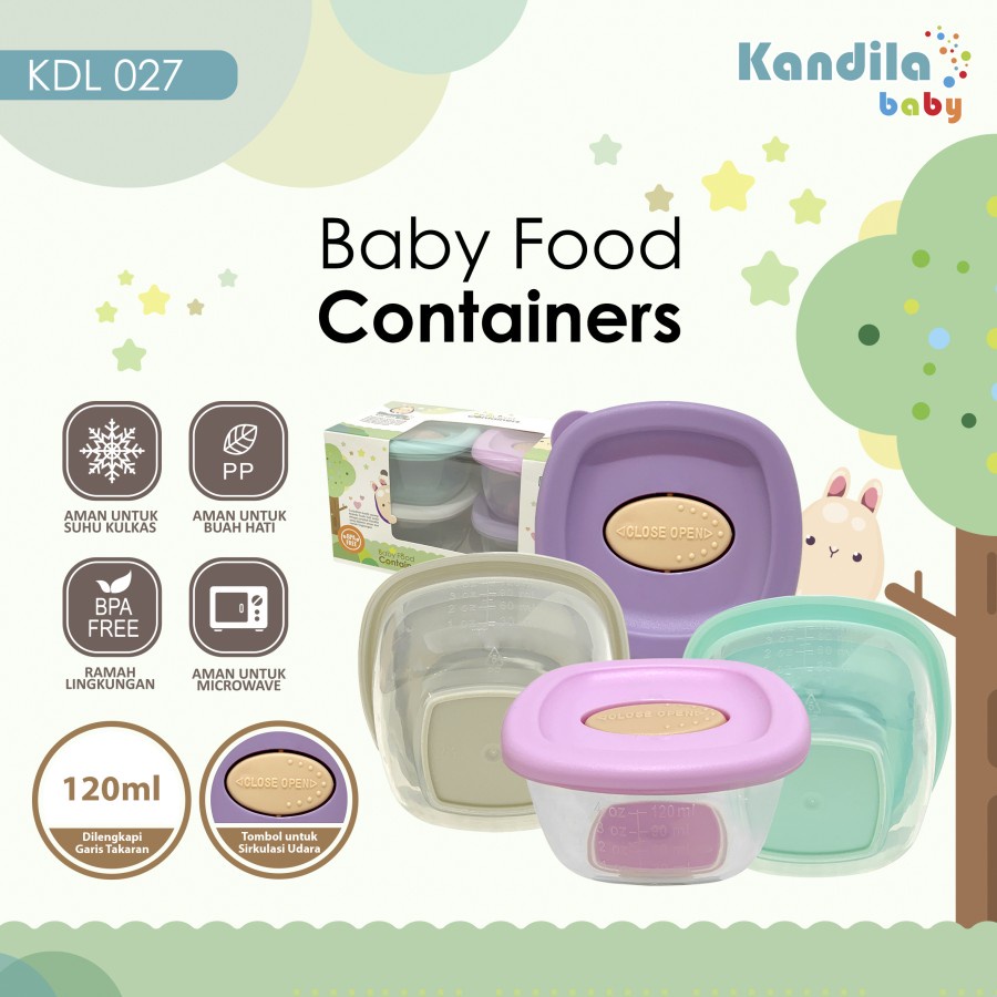 Kandila baby Food Container 120 ml isi 4 pcs