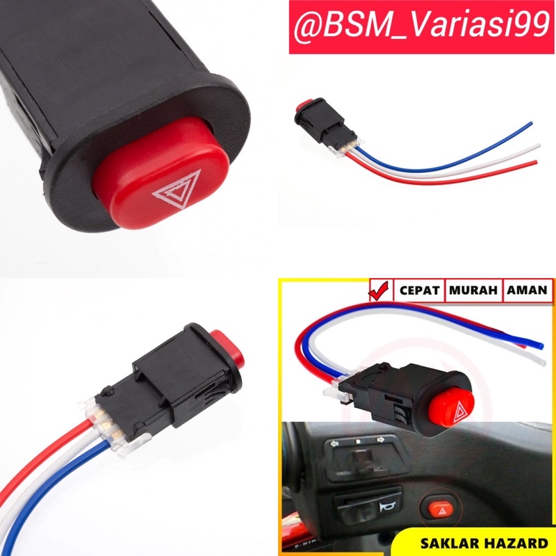 PROMO SAKLAR TOMBOL SWITCH ON OFF HAZARD SEPEDA MOTOR UNIVERSAL