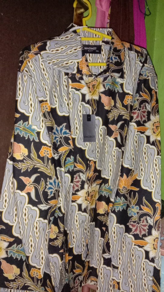 Maginot Kemeja Batik 2.0 Indra-ls Lengan Panjang Pria + Free Masker