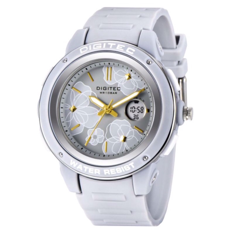 Jam Tangan Cewe Wanita Analog Digital Original DIGITEC BDA 4092 DG 4092T DG4092 Motif Bunga Rubber B