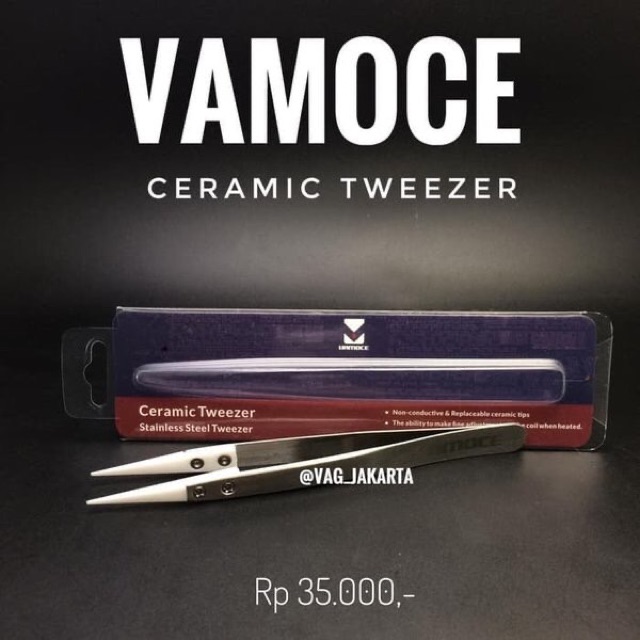 Authentic VAMOCE tweezer stainless steel ceramic - tweezer ceramic