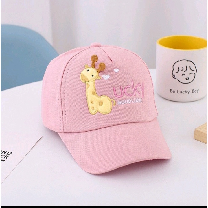 Topi Base Ball Anak Lucky Good  Topi Anak Baseball - Topi Anak Bordir Motif Karakter Lucu - Topi Anak Unisex