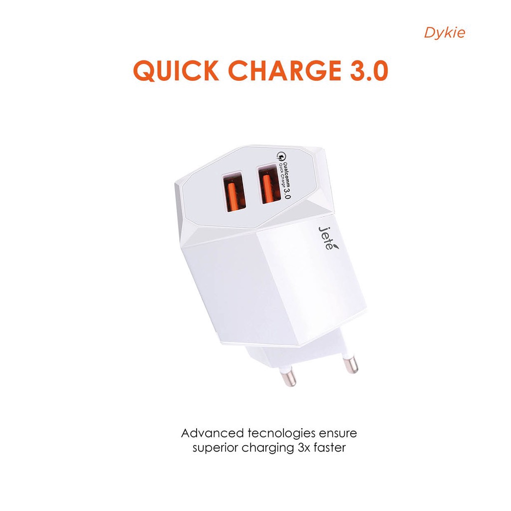 CHARGER QC 3.0 JETE 4.8A C8 SERIES 2USB OUTPUT