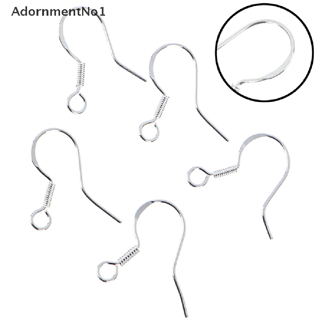 (AdornmentNo1) 50pcs / Set Kait Anting Gantung Sterling Silver 925 Untuk Perhiasan Wanita DIY