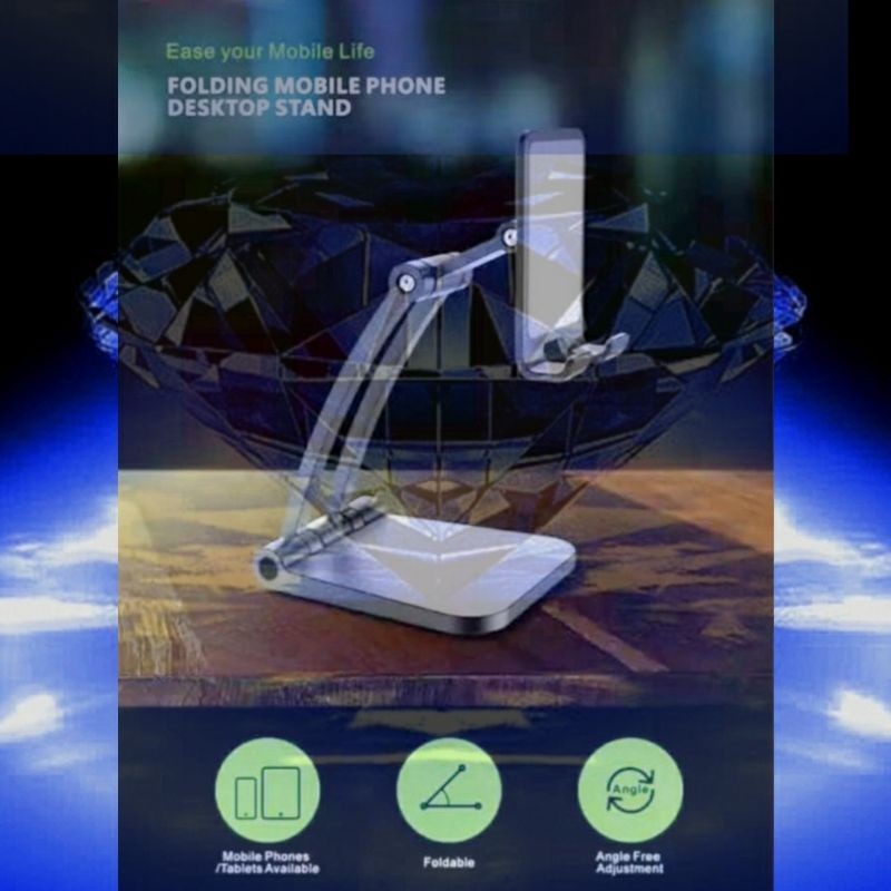 STAINLESS STEEL FOLDING MOBILE PHONE DESKTOP STAND / DUDUKAN HP / HOLDER HP / UNIVERSAL DESKTOP HOLDER STAINLESS GOOD QUALITY