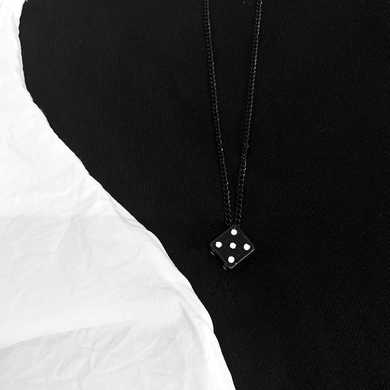 Dice Necklace Accessories Simple Pendant Trendy