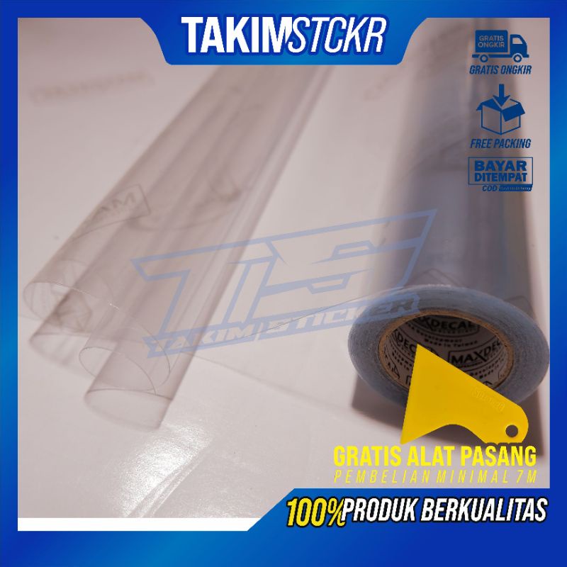 sticker transparan lebar 45, vpf super glossy lebar 45