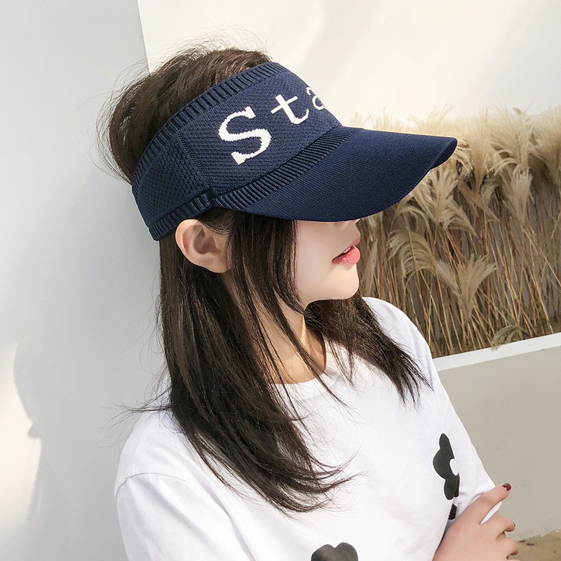 -050 Topi Golf Tennis Rajut Katun Elastis Import Letter STAR Sun Visor Hat