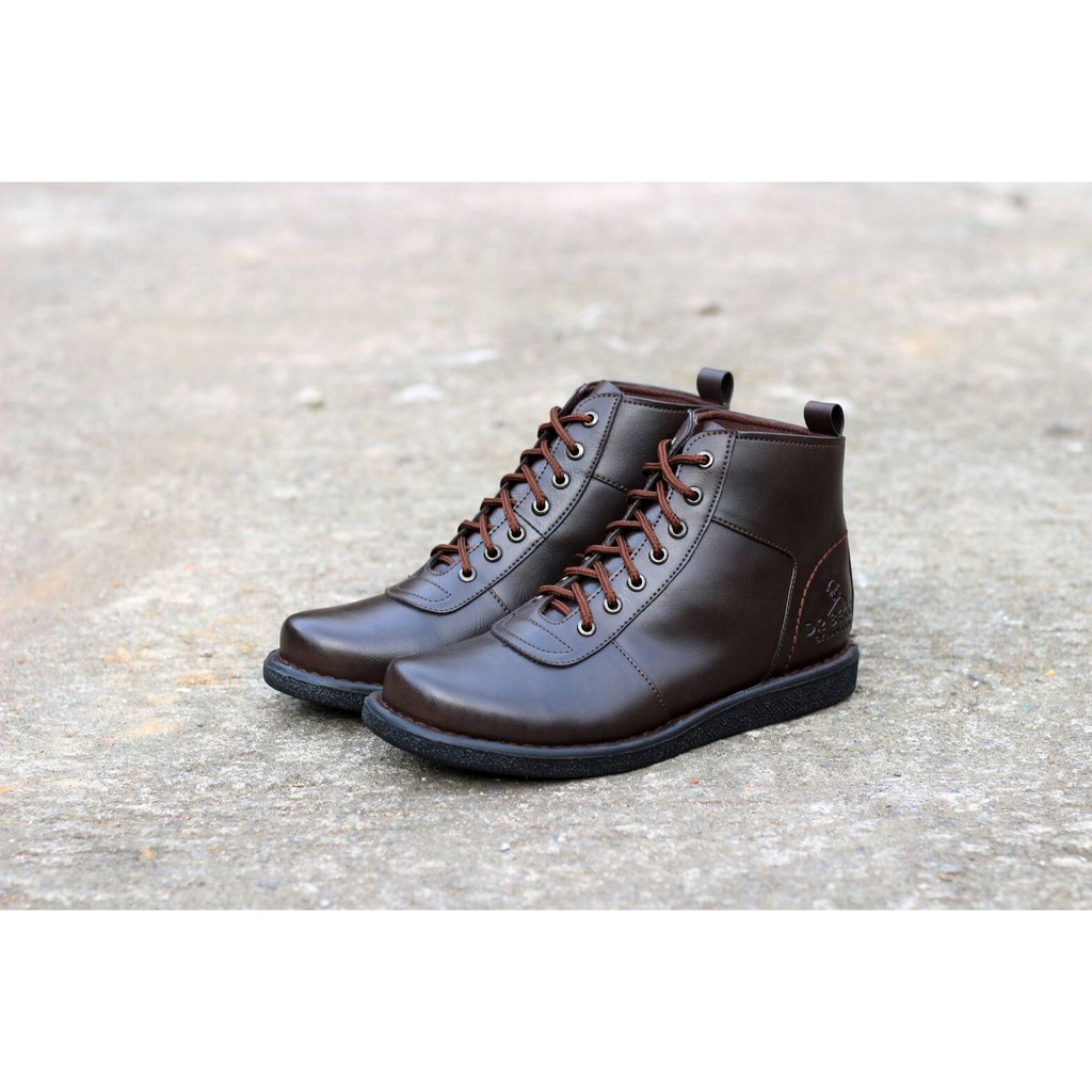 Sepatu Dr becco Brodo Jaguar Coklat/Bahan Build up tebel/semi kulit/sepatu murah