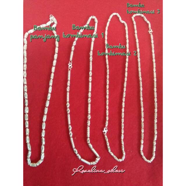 Kalung bambu perak murni