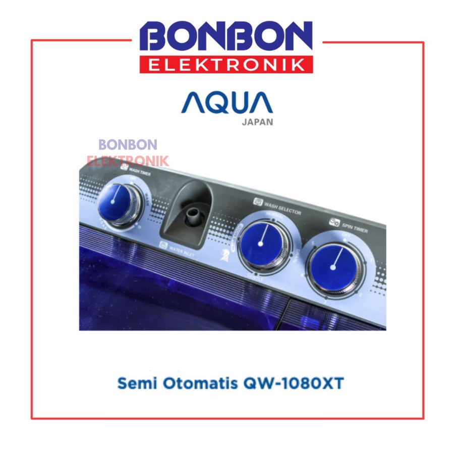 AQUA Mesin Cuci 2 Tabung 10KG QW-1080XT / QW 1080 XT / QW1080XT