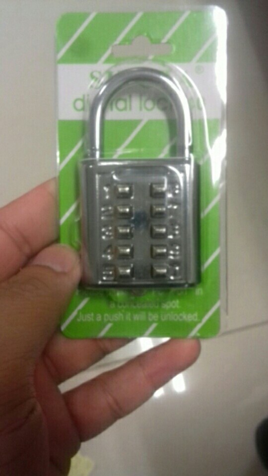 40mm Anti Maling Gembok Besi Silver Pin Digital Nomor Anti Maling 40mm 10 Digit Serbaguna Original