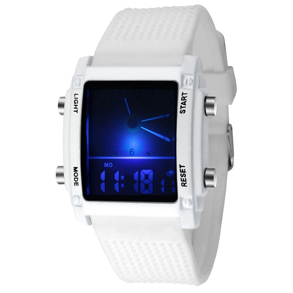 Jam Tangan Pria Wanita Dual Digital 5 LED Light Original Anti Air (FREE BOX)