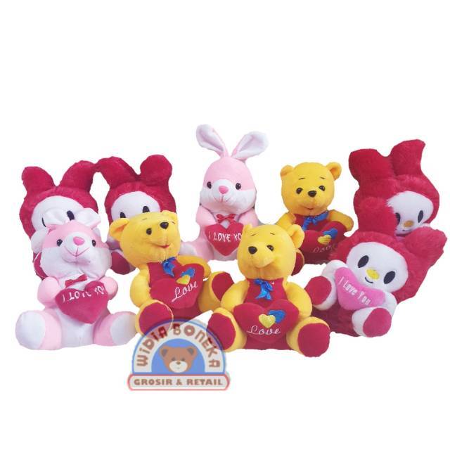 Boneka animal karakter teddy bear love (SNI)