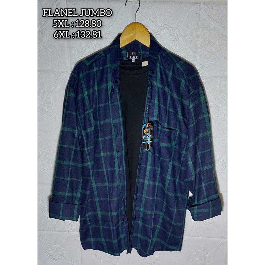 flanel jumbo lengan panjang pria size 5XL-6XL / kemeja flanel lengan panjang jumbo pria