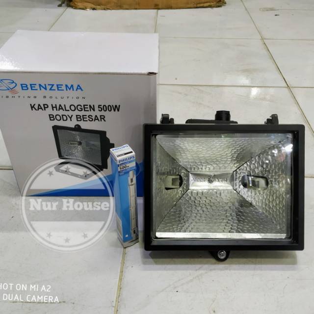 lampu sorot halogen 500 watt 300 watt halolite philips benzema/ meval/atn lampu taman