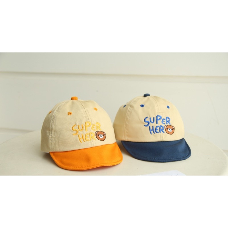 Topi Lokal Anak Bayi Model Superhero Bear Lingkar 48 49 50-3