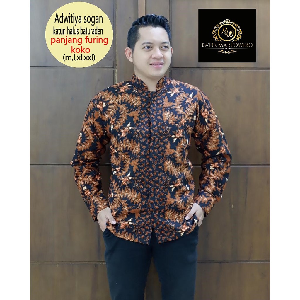 ADWITIYA SOGAN Kemeja Batik Pria Lengan Panjang Katun Halus Martowiro FULL FURING