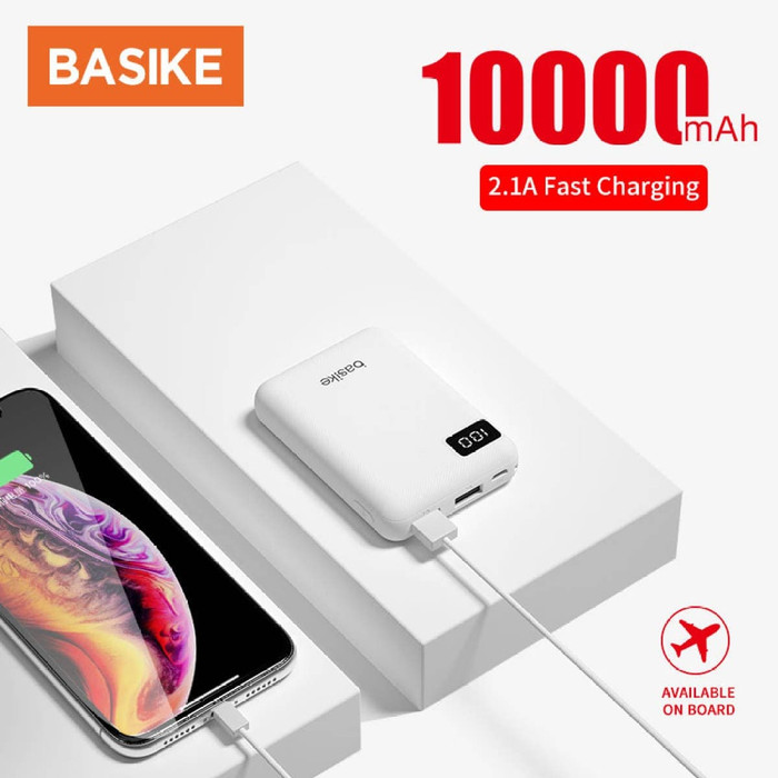 HANDPHONE &amp; TABLET POWER BANK STB127 BASIKE POWER BANK 10000MAH REAL