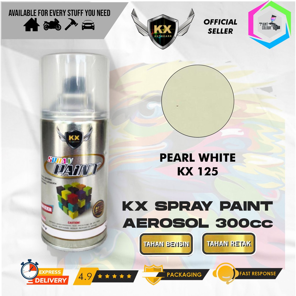 Cat Semprot Aerosol / Pylox KX Autocare Paint - KX 125 PEARL WHITE