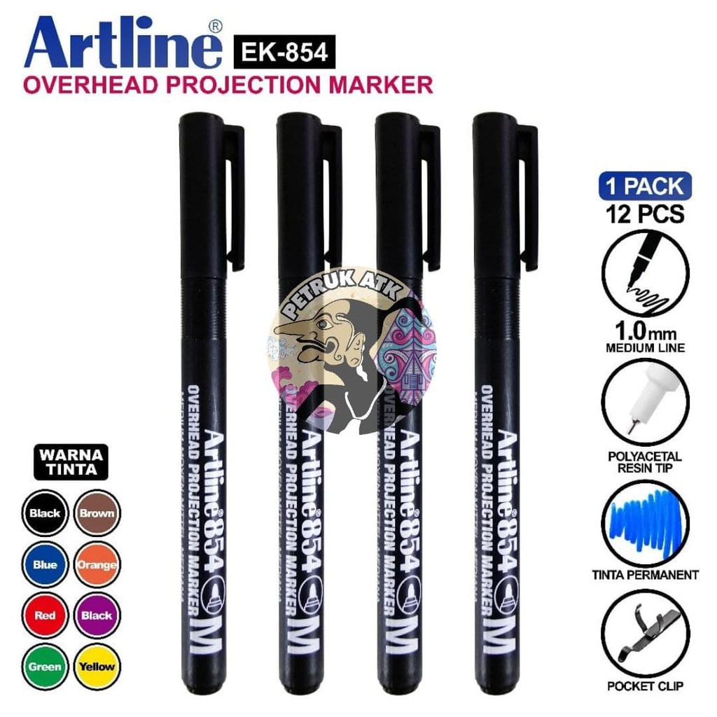 

[PCS] SPIDOL OHP PERMANEN ARTLINE EK-854 1.0 MM MEDIUM OVERHEAD PROJECTION PERMANENT MARKER