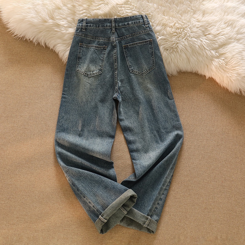 Jeans Wanita Pinggang Tinggi Terbaru/ Highwaist Straight Loose Kasual Jeans Wanita