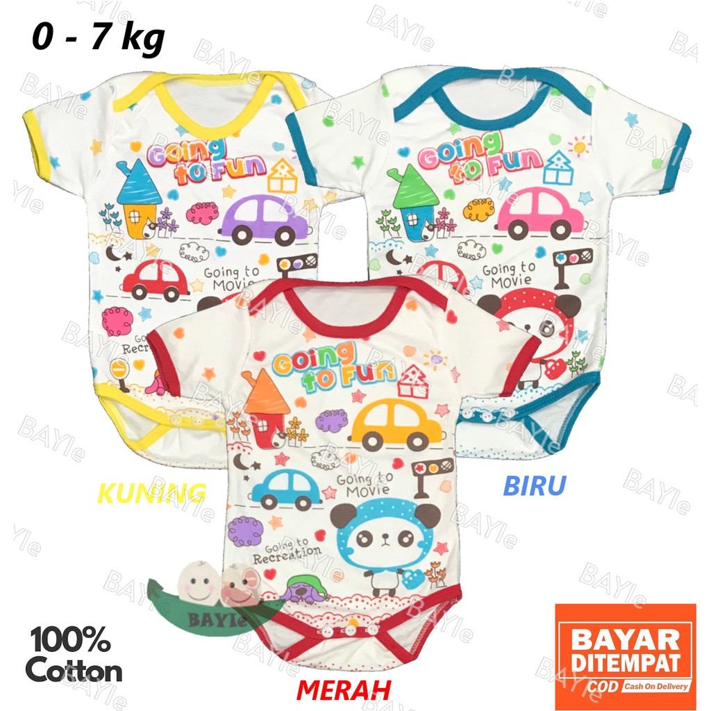 BAYIe -  Baju Bayi Romper/Jumper/Jumpsuit Segitiga PUTIH RYN usia 0 - 6 bulan 100% katun DK/baju bay