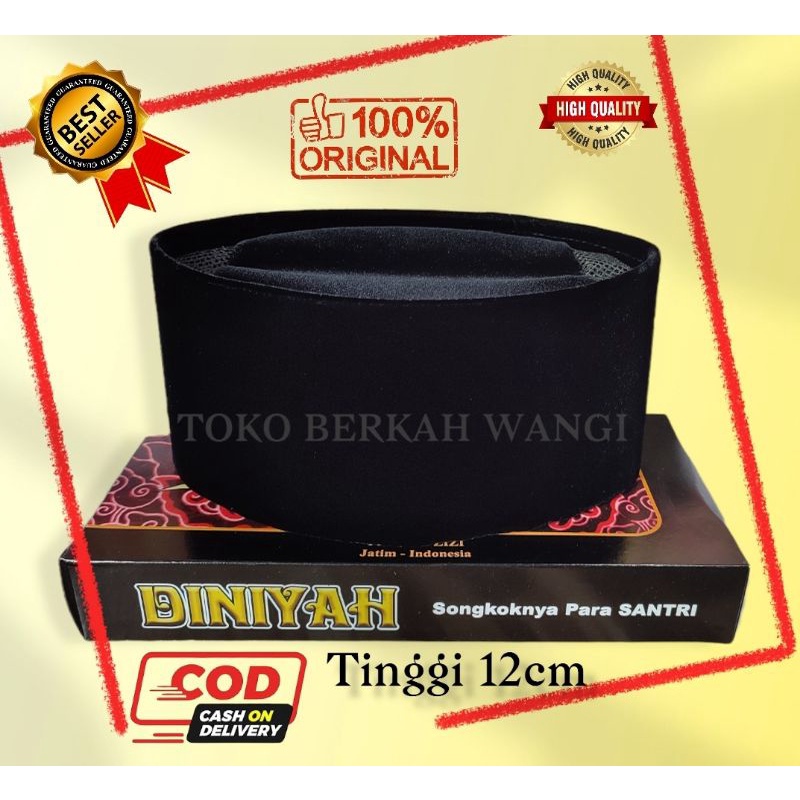 BIG SALE  SONGKOK PECI HITAM tinggi 12cm/KOPIAH