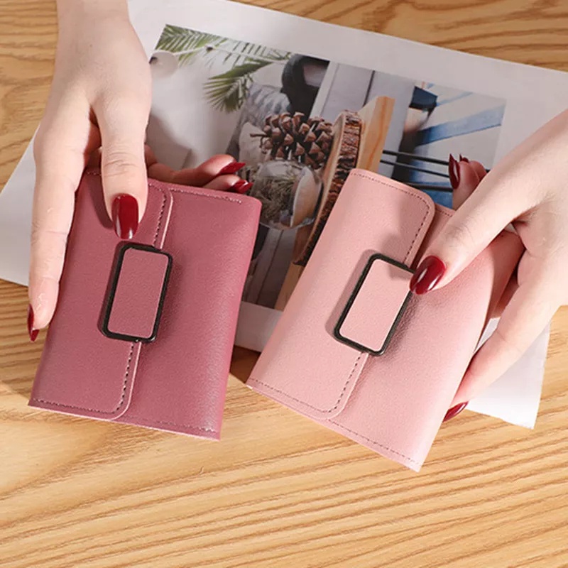 Dompet Lipat Wanita BS10 Women Wallet Fashion Korea Retro Paragraf Pendek dompet Polos ACC