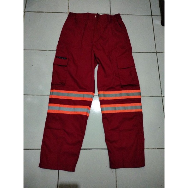 CELANA SAFETY MERAH SCOTLIGT BESAR ORANYE DOBLE