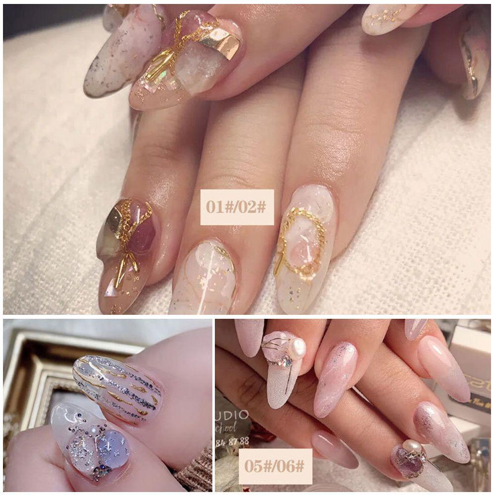 Agustina Batu Kristal Warna-Warni Untuk UV Nail Gel Dekorasi Kuku 3D Stiker Kuku Hologram Nail Art Perhiasan