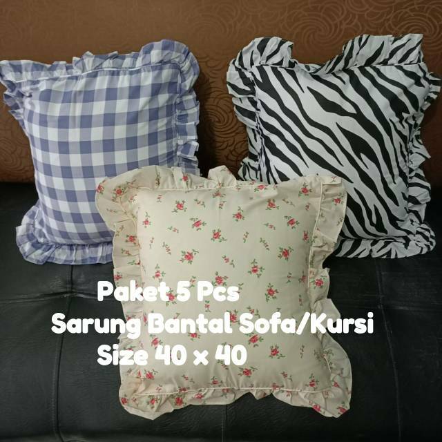 SARUNG BANTAL SOFA KURSI 40X40 PAKET 5 PCS